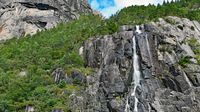 Wasserfall im Lysefjord unweit vom Preikestolen Norwegen 05.09.2022