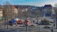 Blick aus dem ehemaligen Amtsgericht Bad Schwartau in Richtung Markt am 25.03.2022