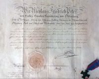 Urkunde aus dem Jahr 1894 für den 