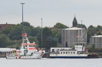 SAR-Schiff FELIX SAND und Priwallfähre BERLIN in Travemünde 27.08.2022