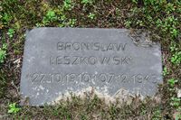 Stein für Bronislaw Leszkowski auf dem Vorwerker Friedhof Lübeck 01.10.2023