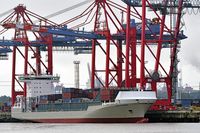 VERA RAMBOW Container Ship, IMO 9432220, am 16.10.2023 im Hafen von Hamburg