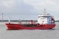 ALEYNA MERCAN Chemical/Oil Products Tanker, IMO 9296547, am 16.10.2023 auf der Elbe