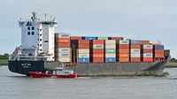 BALTIC TERN Container Ship, IMO 9313199, am 16.10.2023 auf der Elbe