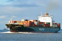 QUEBEC EXPRESS Container Ship, IMO 9294836, am 16.10.2023 in der Nordsee