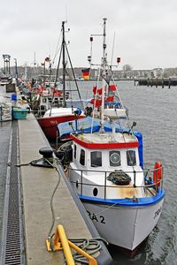 Fischereihafen Lübeck-Travemünde bei Niedrigwasser am 23.11.2023
