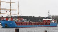 WILSON ONEGA General Cargo Ship, IMO 9156199, am 23.12.2023 in Lübeck-Travemünde