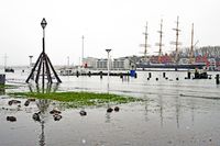 Hochwasser in Lübeck-Travemünde 04.01.2024