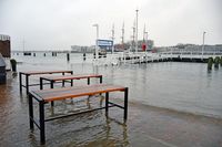 Hochwasser in Lübeck-Travemünde 04.01.2024