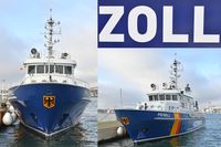 Zollboot PRIWALL am 27.01.2024 in Lübeck-Travemünde