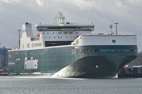 FINNECO III, Ro-Ro Cargo Ship, IMO 9856854, am 03.02.2024 in Lübeck-Travemünde