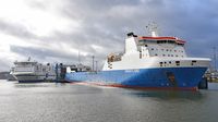 TAVASTLAND, Ro-Ro Cargo Ship, IMO 9334959, am 03.02.2024 in Lübeck-Travemünde