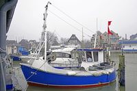 Fischereifahrzeug NIE 6 in Niendorf an der Ostsee 10.02.2024