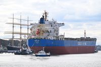 HONG DAI, Bulk Carrier, IMO 9563603, am 24.02.2024 in Lübeck-Travemünde