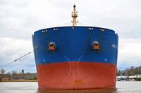 HONG DAI, Bulk Carrier, IMO 9563603, am 24.02.2024 auf der Trave unweit Nordlandkai Lübeck / Vorwerker Hafen