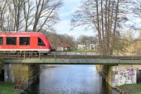 Eisenbahn-Brücke über die Wakenitz bei Lübeck 14.03.2024