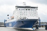 FINNSTAR (Finnlines, IMO 9319442) am 02.04.2024 in Lübeck-Travemünde