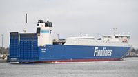 FINNTIDE (Finnlines, IMO 9468920) am 02.04.2024 in Lübeck-Travemünde