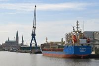 KIKKI C, General Cargo Ship, IMO 9558036, am 06.04.2024 beim Lagerhaus Lübeck