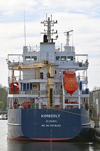 KIMBERLY, General Cargo Ship, IMO 9378242, am 06.04.2024 in Lübeck-Schlutup