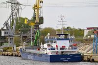 EIDSVAAG SIRIUS, General Cargo Ship, IMO 9279044, am 27.04.2024 beim Lehmannkai 3 Lübeck