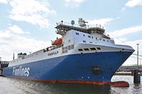 FINNPULP (IMO 9212644, Finnlines) am18.05.2024 in Lübeck-Travemünde