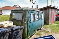 Wohnwagen von Gerhard Heinzl Ficht am 19.05.2024 im Hafen von Niendorf Ostsee