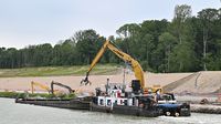 Ausbau Nordostsee-Kanal am 06.06.2024. Schubboot HANS (ENI 5603680)