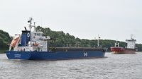 BJOERKOE, General Cargo Ship, IMO 9376787, am 06.06.2024 im Nordostsee-Kanal