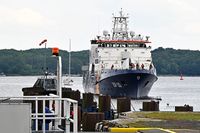Bundespolizei-Schiff BP 83 BAD DÜBEN am 06.06.2024 in der Kieler Förde einfahrend in Schleuse Kiel-Holtenau