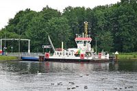 STOLPMÜNDE, Kanalfähre, am 06.06.2024 im Nordostsee-Kanal bei Breiholz