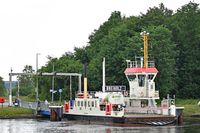 STOLPMÜNDE, Kanalfähre, am 06.06.2024 im Nordostsee-Kanal bei Breiholz