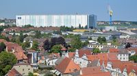 Blick von der Aussichtsplattform der St.-Georgen-Kirche zu Wismar 26.06.2024