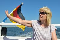 Anja Krellenberg auf einem Fahrgastschiff. Bei Wismar am 26.06.2024