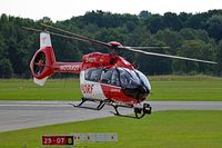 Airbus Helicopters H145 von der DRF Luftrettung (D-HXFF) am 14.08.2024 beim Flughafen Lübeck-Blankensee