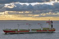 ALAMOSBORG (IMO 9466348) am 02.10.2024 in der Ostsee unweit Storebeltbrücke