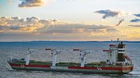 ALAMOSBORG (IMO 9466348) am 02.10.2024 in der Ostsee unweit Storebeltbrücke