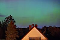 Polarlichter am Abend des 10.10.2024. Blick von Beethovenstr. Stockelsdorf in Richtung Bad Schwartau