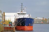 KIRSI (IMO 9490179) am 23.10.2024 beim Burmannkai Lübeck