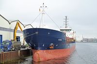 KIRSI (IMO 9490179) am 23.10.2024 beim Burmannkai Lübeck