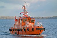 Lotsenversetzboot TRAVEMÜNDE am 23.10.2024 in der Ostsee vor Lübeck-Travemünde