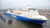 FINNSWAN ex NORDLINK (Finnlines, IMO 9336256) am 27.11.2024 in Lübeck-Travemünde