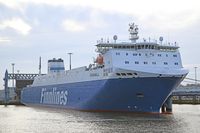 FINNMILL (Finnlines, IMO 9212656) am 05.12.2024 in Lübeck-Travemünde