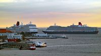 Lissabon 12.12.2024. Das Kreuzfahrtschiff QUEEN VICTORIA läuft ein