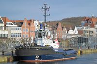 Schlepper ARGUS am 11.01.2025 in Lübeck-Travemünde