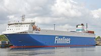 FINNSKY (IMO 9468906) von den Finnlines am 29.05.2022 beim Skandinavienkai in Lübeck-Travemünde