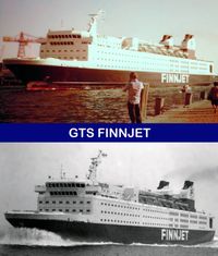 GTS FINNJET (Finnlines) in und vor Lübeck-Travemünde