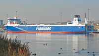 FINNMASTER (Finnlines, IMO 9132014) am 11.10.2018 in Lübeck-Travemünde