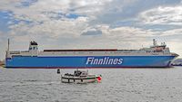 FINNSKY (Finnlines, IMO 9468906) am 26.03.2021 in Lübeck-Travemünde