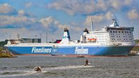 FINNTIDE (Finnlines, IMO 9468920) und EUROPALINK am 29.08.2020 in Lübeck-Travemünde